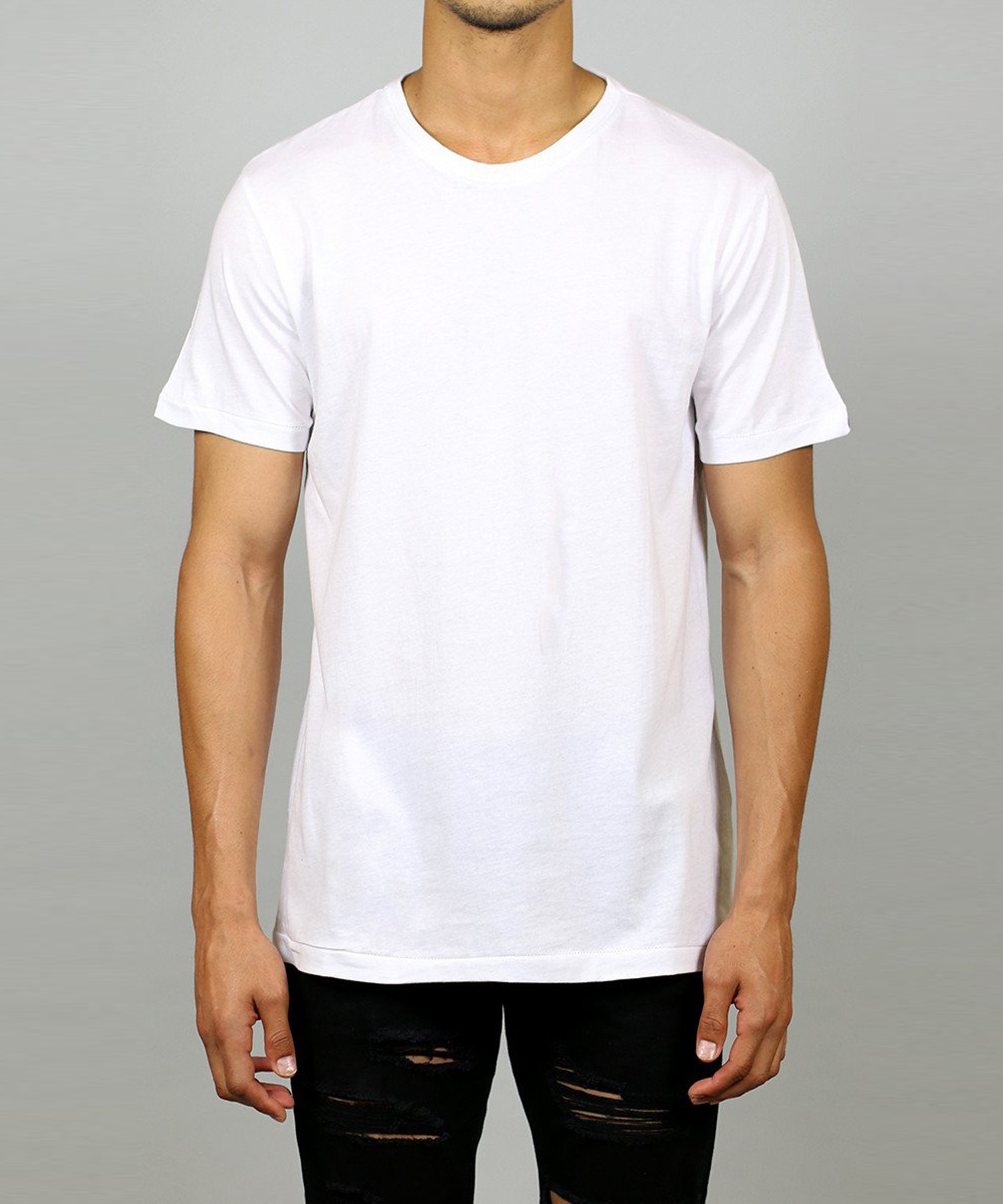 White Slit Long T-Shirt
